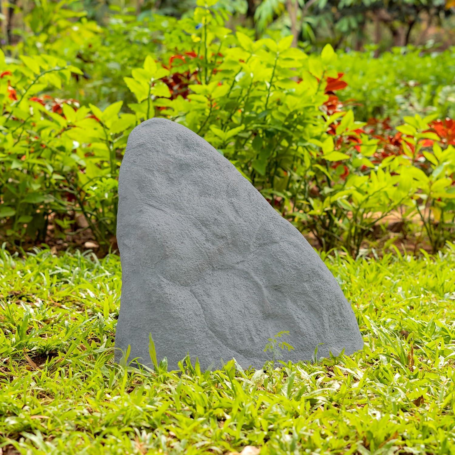 Naliyah Decorative Outdoor Weather-Resistant Monument-Shaped Faux Fiberglass Rock in Granite Gray