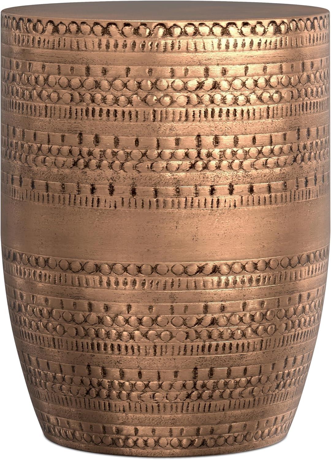 Dakota Fields Johnsen 15 in Large Iron Metal Drum Accent Side End Table