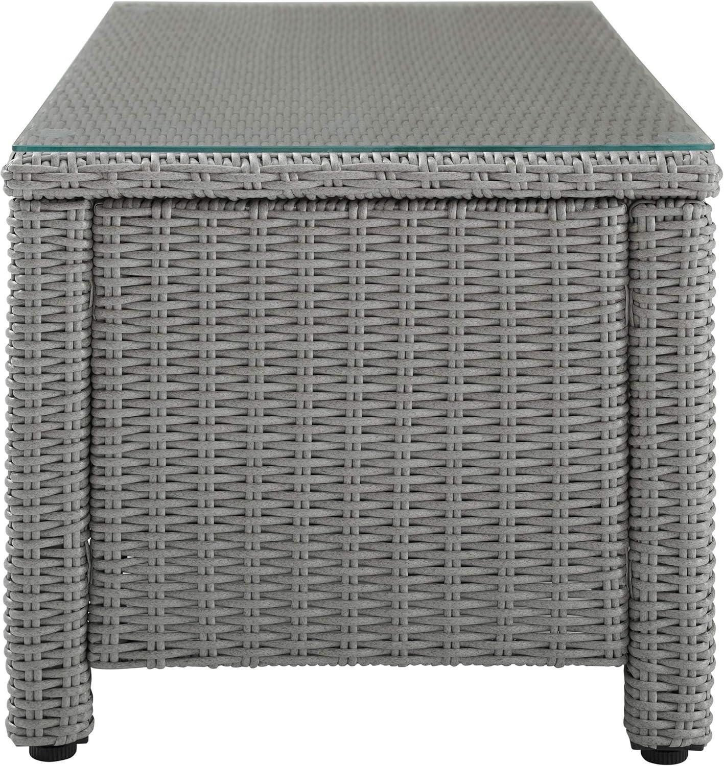 Bradenton Outdoor Wicker Glass Top Coffee Table - Crosley