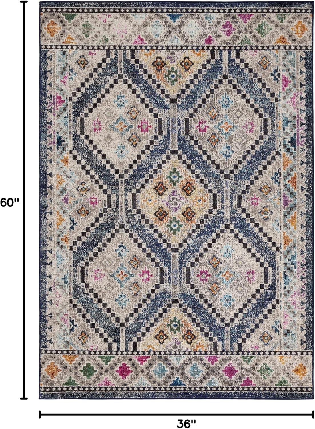 Madison MAD481 Power Loomed Area Rug - Navy/Beige - 3'x5' - Safavieh.
