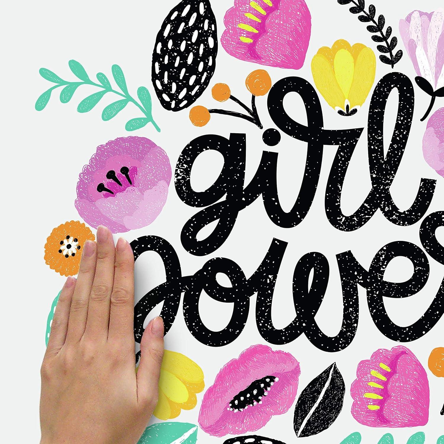 Girl Power Peel and Stick Giant Wall Decal - RoomMates: Vinyl Typography Decor for All Ages, Self-Adhesive