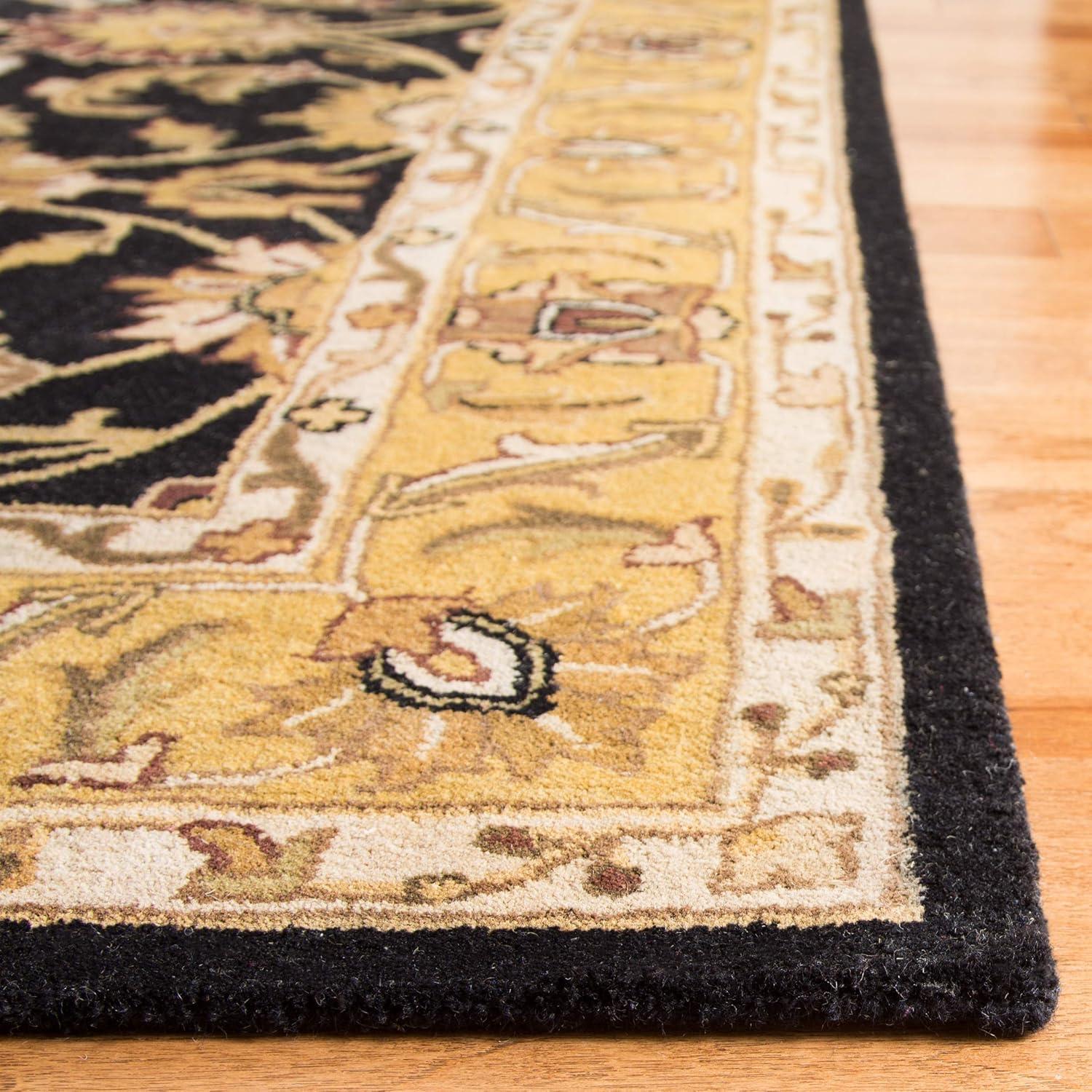 Classic CL252 Hand Tufted Runner Rug - Black/Gold - 2'3"x8' - Safavieh.