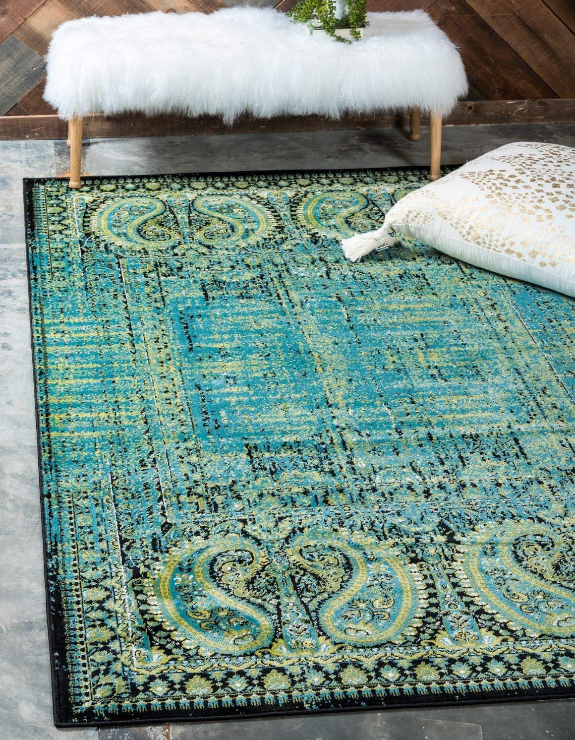 Aquamarine Elegance 2' x 3' Synthetic Indoor Rug