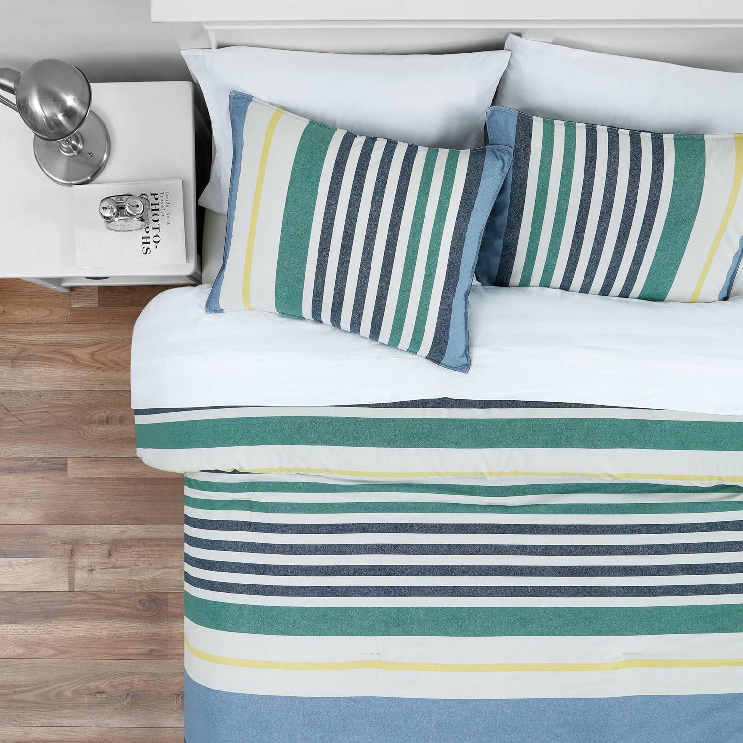 Nautica Dover Cotton Reversible Blue Comforter Set