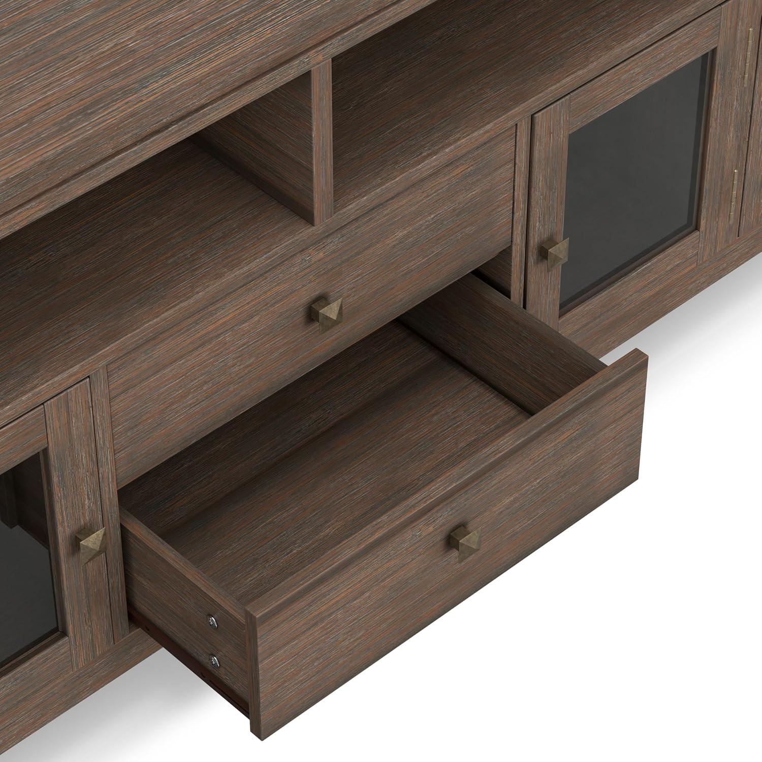 Simpli Home Cosmopolitan SOLID WOOD 72 inch Wide TV Media Stand For TVs up to 80 inches