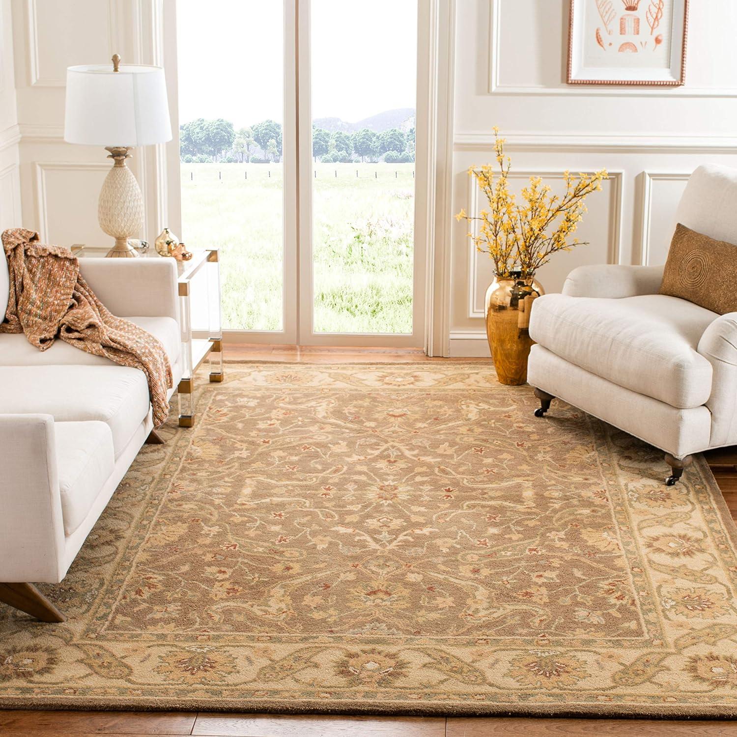 SAFAVIEH Antiquity Beaufort Traditional Floral Wool Area Rug, Brown/Gold, 12' x 15'