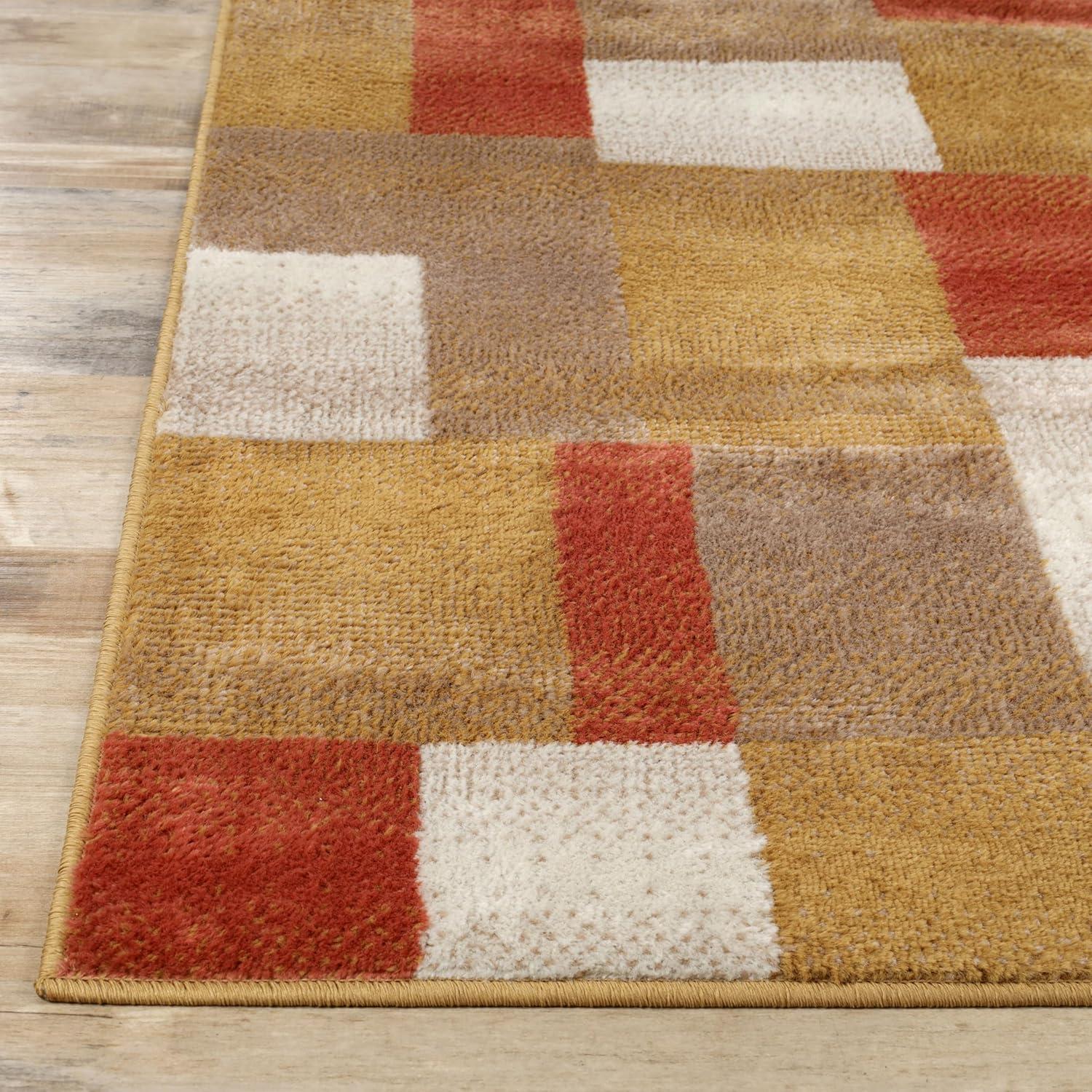 Ginger Geometric Patchwork Indoor Area Rug 8' x 10'