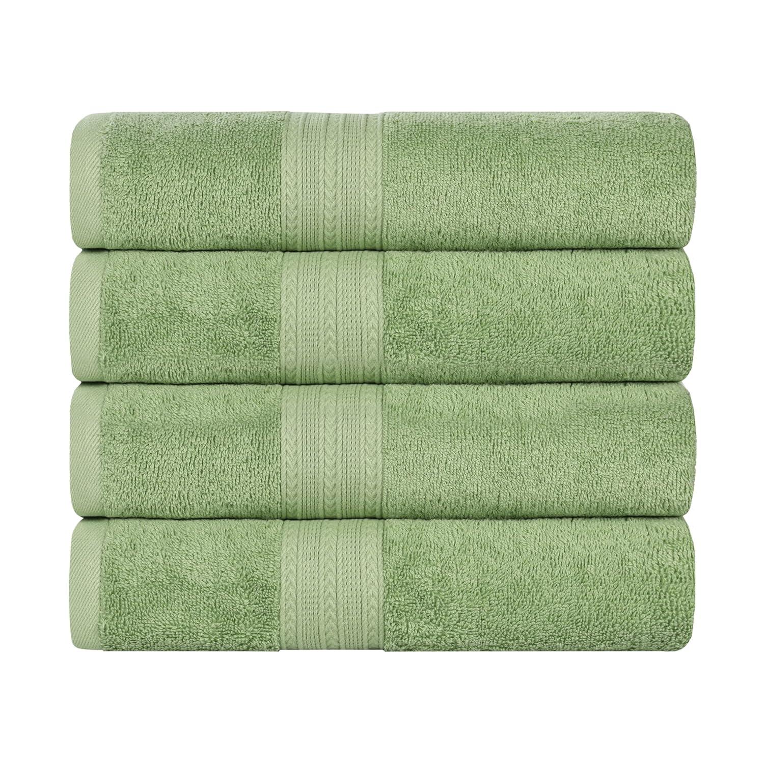 Superior Eco-Friendly Cotton 4-Piece, Terrace Green, Bath Towel Set