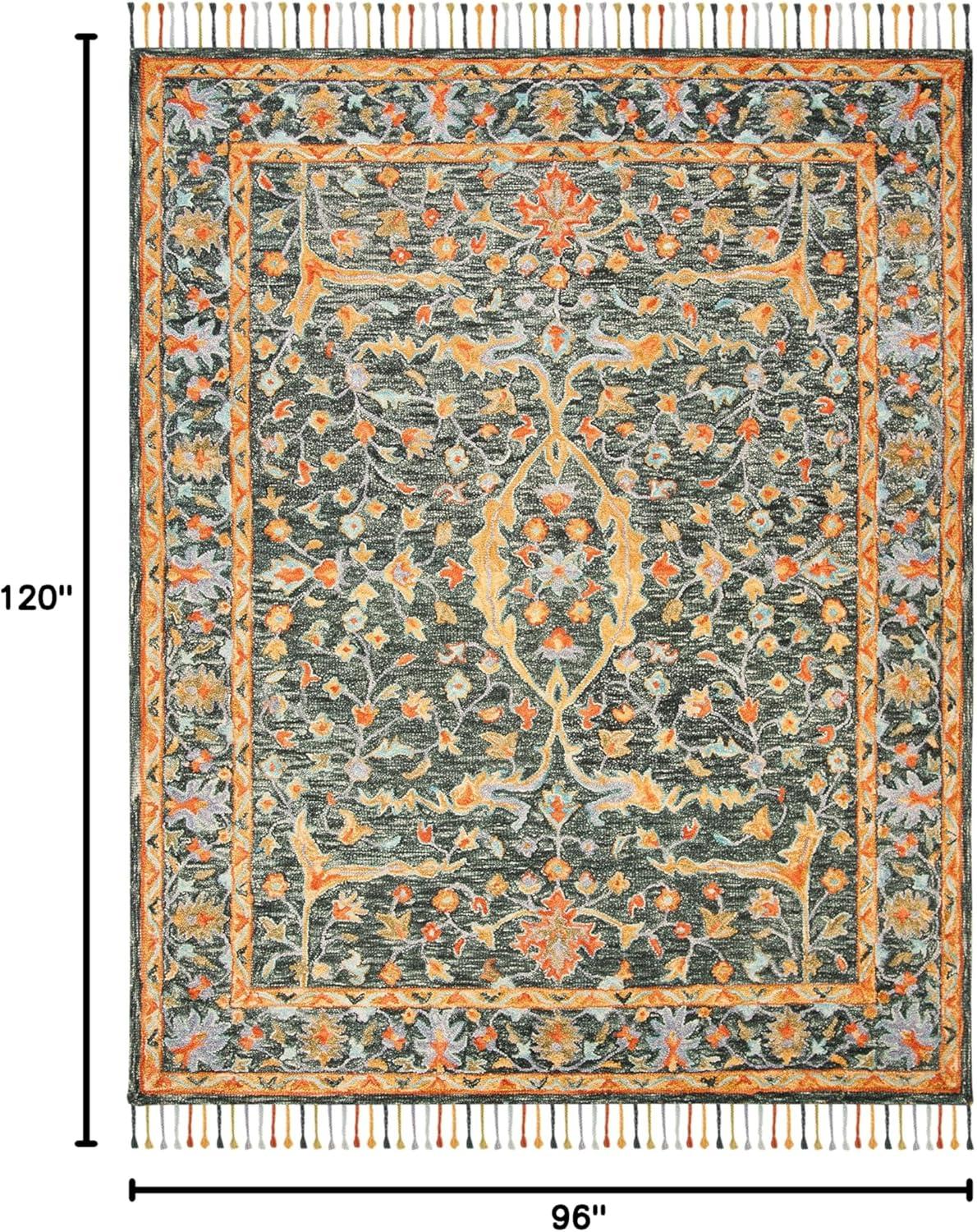 Aspen APN116 Hand Tufted Area Rug - Olive/Rust - 8' X 10' - Safavieh.