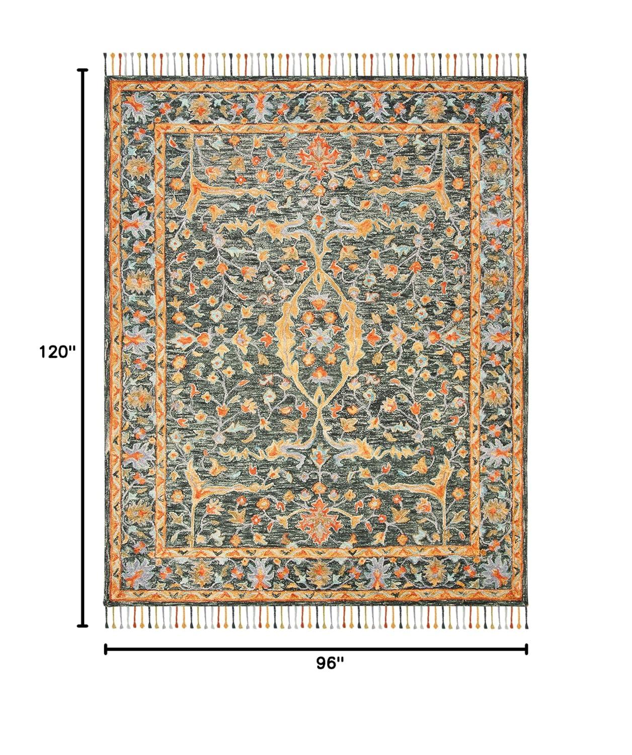 Aspen APN116 Hand Tufted Area Rug - Olive/Rust - 8' X 10' - Safavieh.