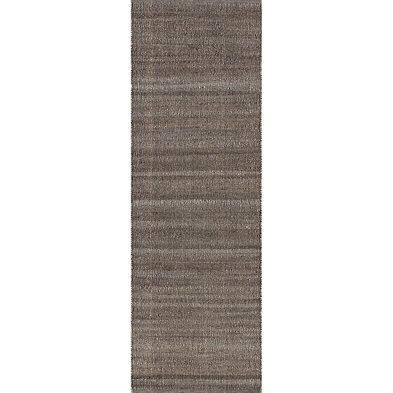 Nuloom 2x8 Elfriede Jute & Cotton Hand Woven Indoor Area Rug, Charcoal, Solid Rustic Farmhouse Style Natural Fiber Bedroom, Living Room,