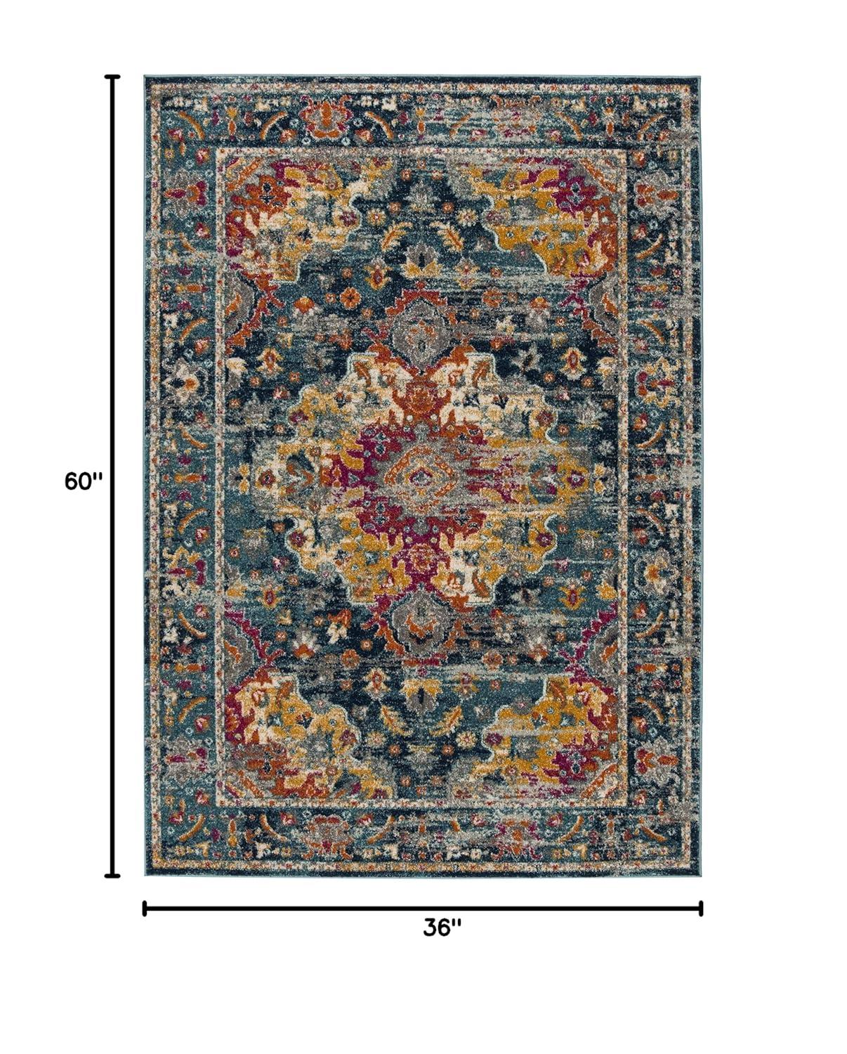 Madison MAD154 Power Loomed Indoor Accent Rug - Teal/Fuchsia - 3'x5' - Safavieh