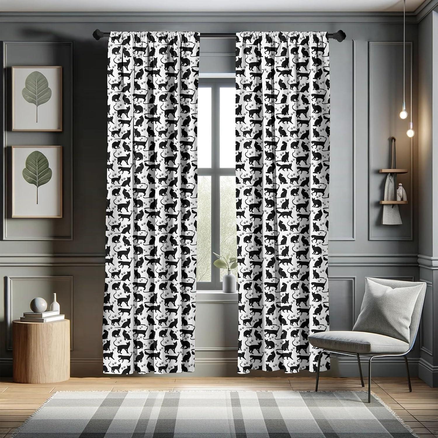 Ambesonne Semi-Sheer Rod Pocket Sliding Panel (Set of 2)