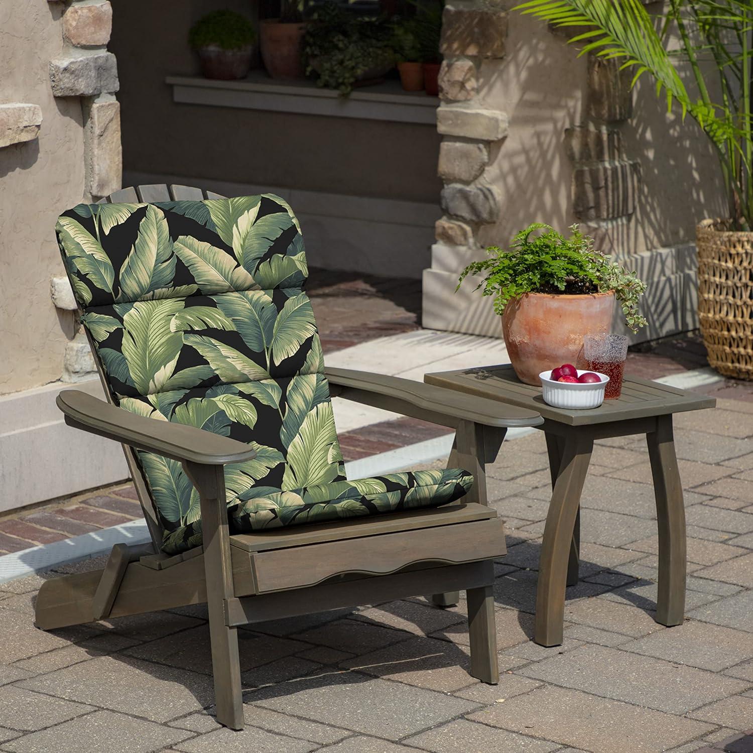 Arden Selections Outdoor Rocking Chair or Adirondack Cushion, 20 x 17, Water Repellent, Fade Resistant 17 x 20, Onyx Cebu