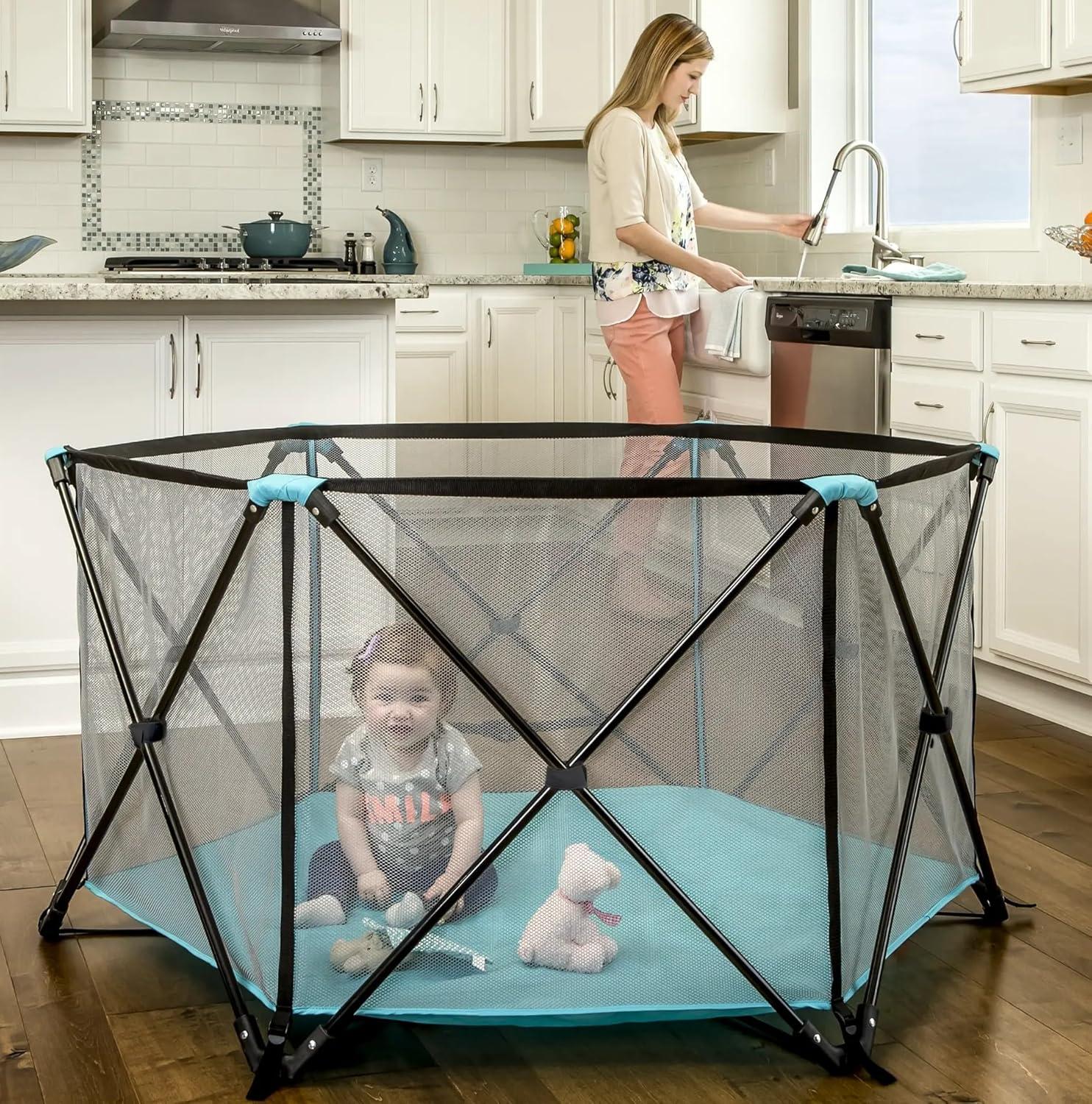 My 6 Panel Portable 48" x 48" Indoor/Outdoor Steel Pop-Up Play Tent