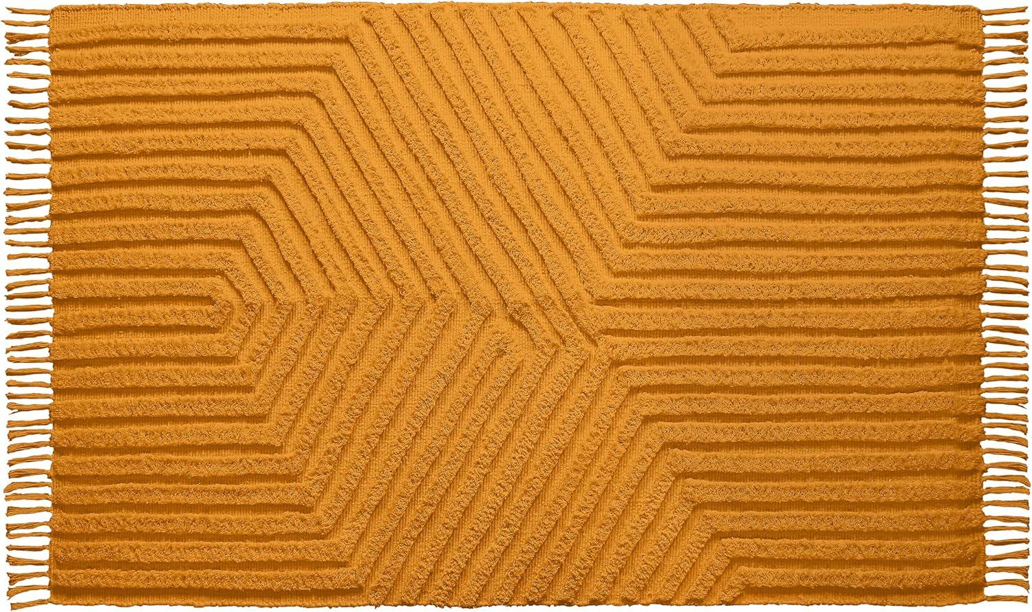 Boho Rugs for Living Room 4x6, Farmhouse Cotton Area Rug for Bedroom, Washable Tufted Indoor Floor Carpet for Kitchen Dorm Office Dining Room Office H