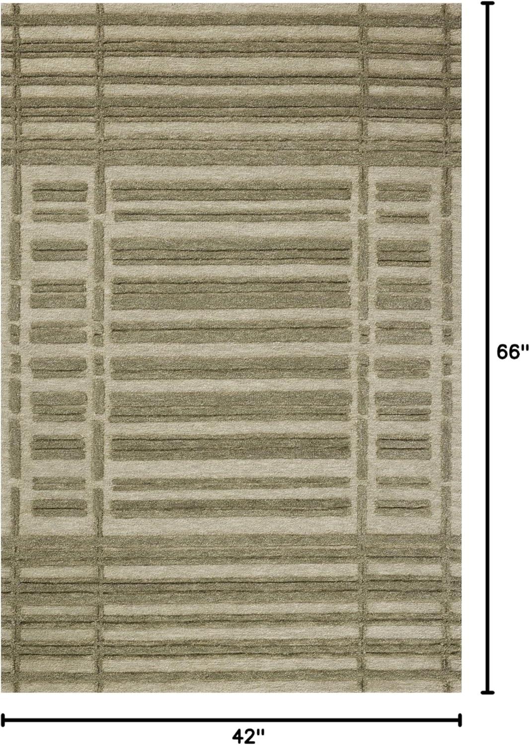 Bradley II Hand-Tufted Wool Rug by Chris Loves Julia x Loloi - Sage and Olive / 3'6" x 5'6"