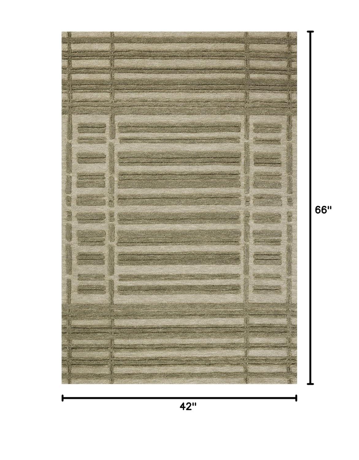 Bradley II Hand-Tufted Wool Rug by Chris Loves Julia x Loloi - Sage and Olive / 3'6" x 5'6"