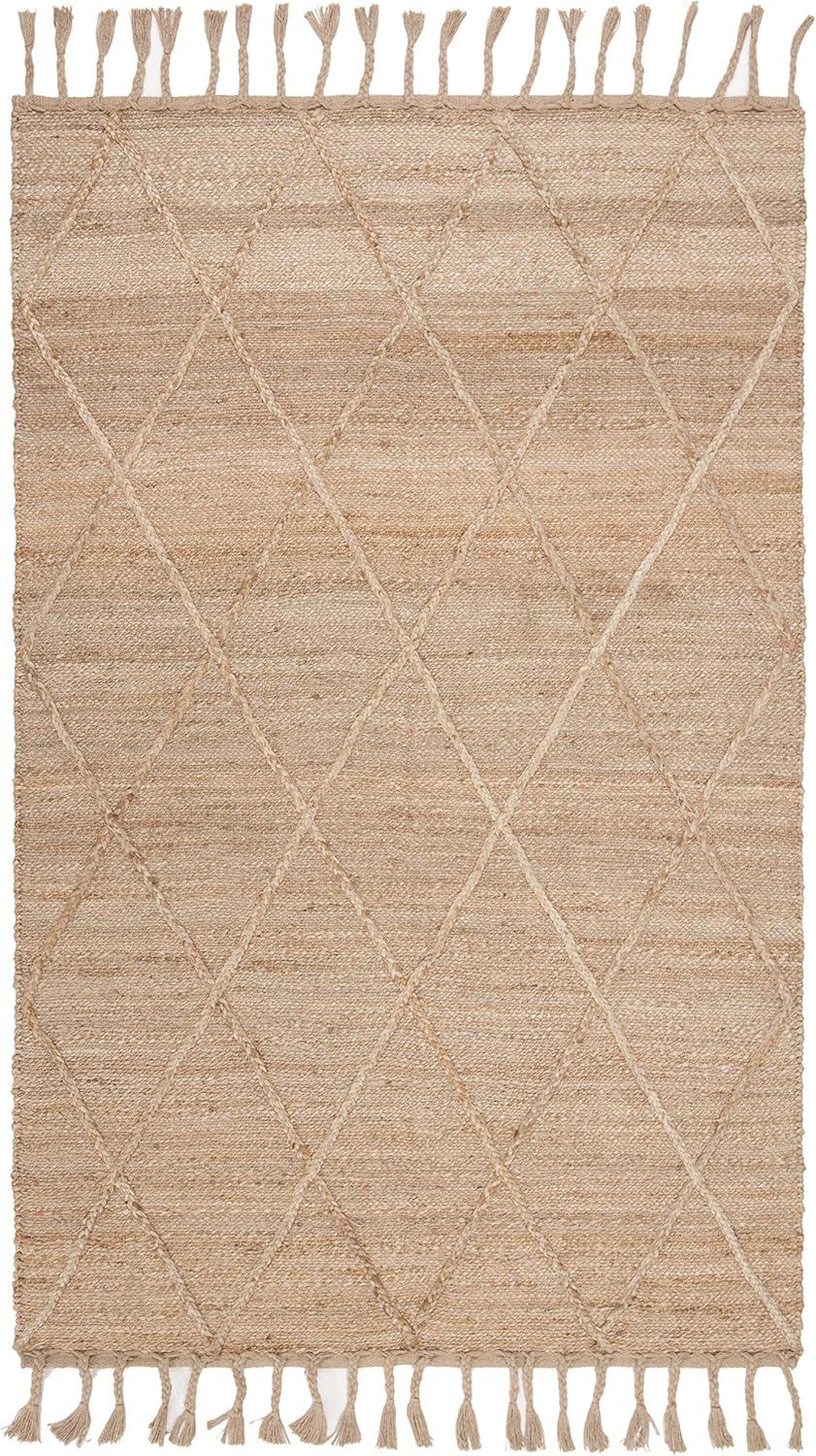 SAFAVIEH Natural Fiber Nancy Geometric Jute Area Rug, Natural, 5' x 8'