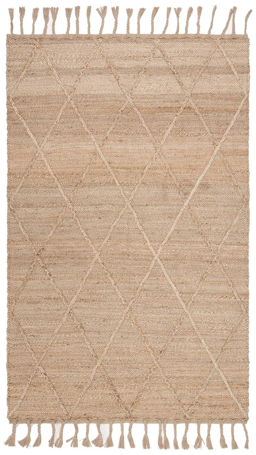 SAFAVIEH Natural Fiber Nancy Geometric Jute Area Rug, Natural, 5' x 8'