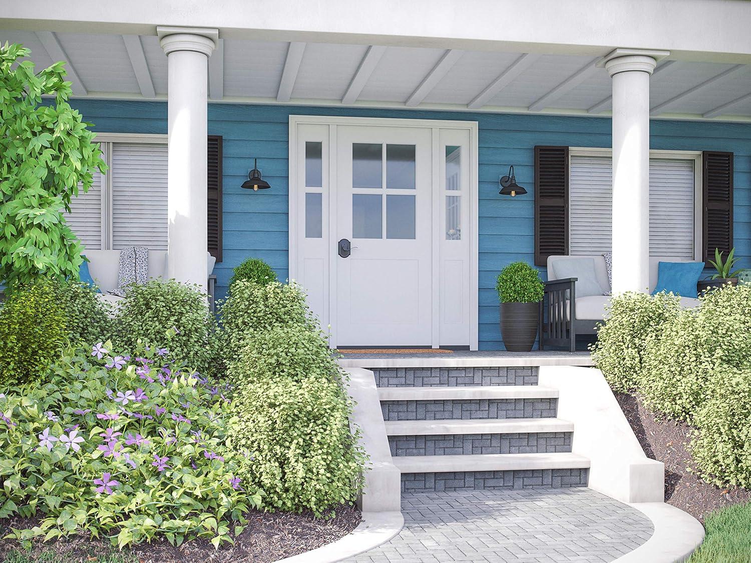 Barnes 10 in. Black Outdoor Hardwired Lantern Sconce