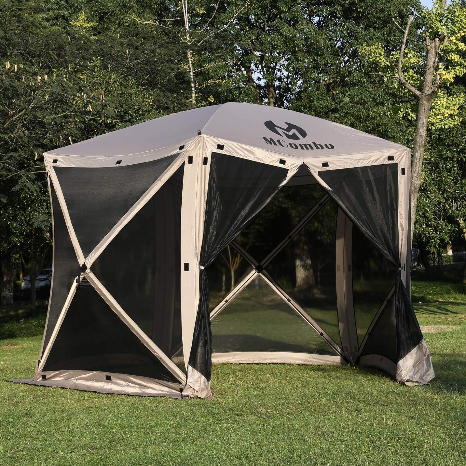 Gazebo Tent Pop-Up Portable 4/5/6-Sided Hub Durable Screen Tent Netted Gazebo Waterproof Pavilion