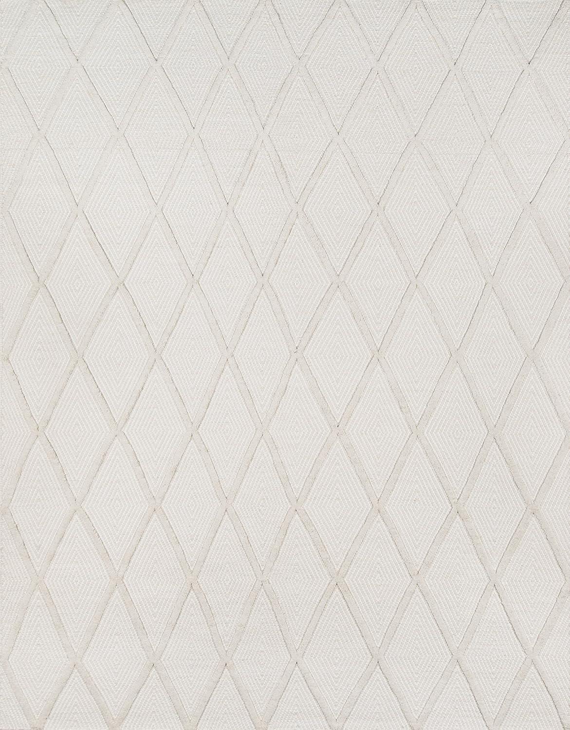 Langdon Geometric Handmade Flatweave Wool Beige Area Rug