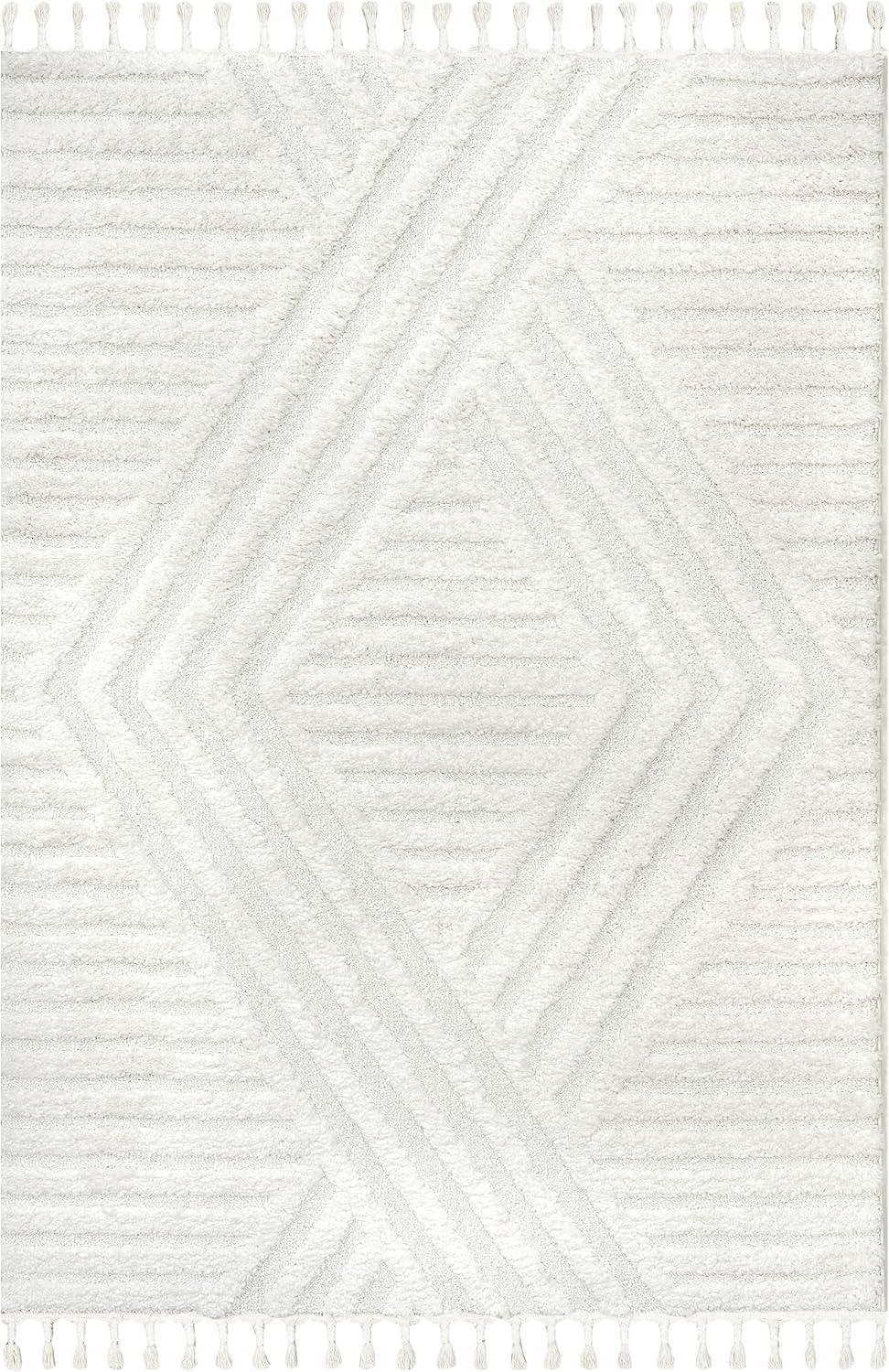 Nuloom Risette Geometric Shag Tassel Indoor Area Rug