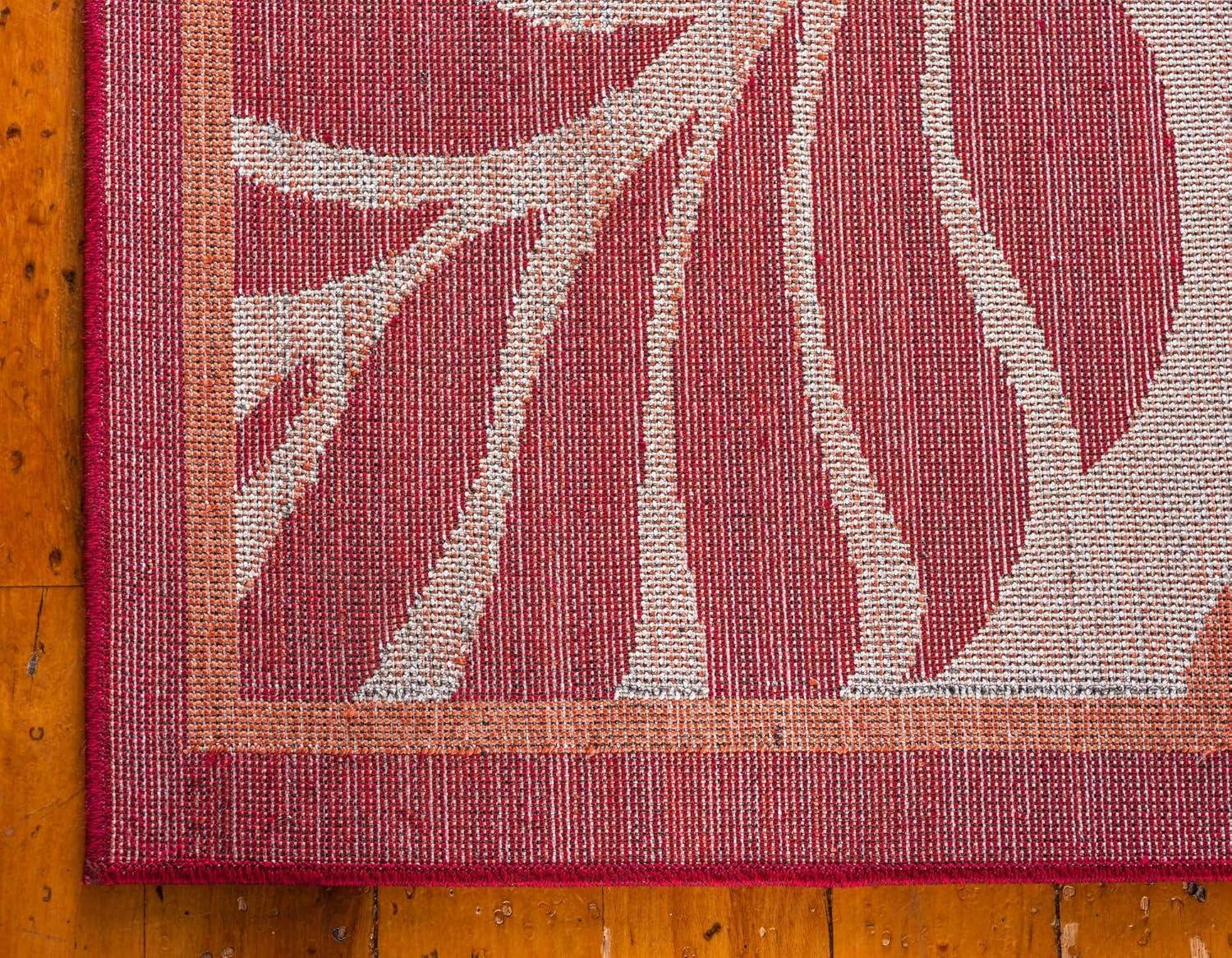 Unique Loom 9' 0 x 12' 2 Terracotta Outdoor Botanical Augusta Area Rug