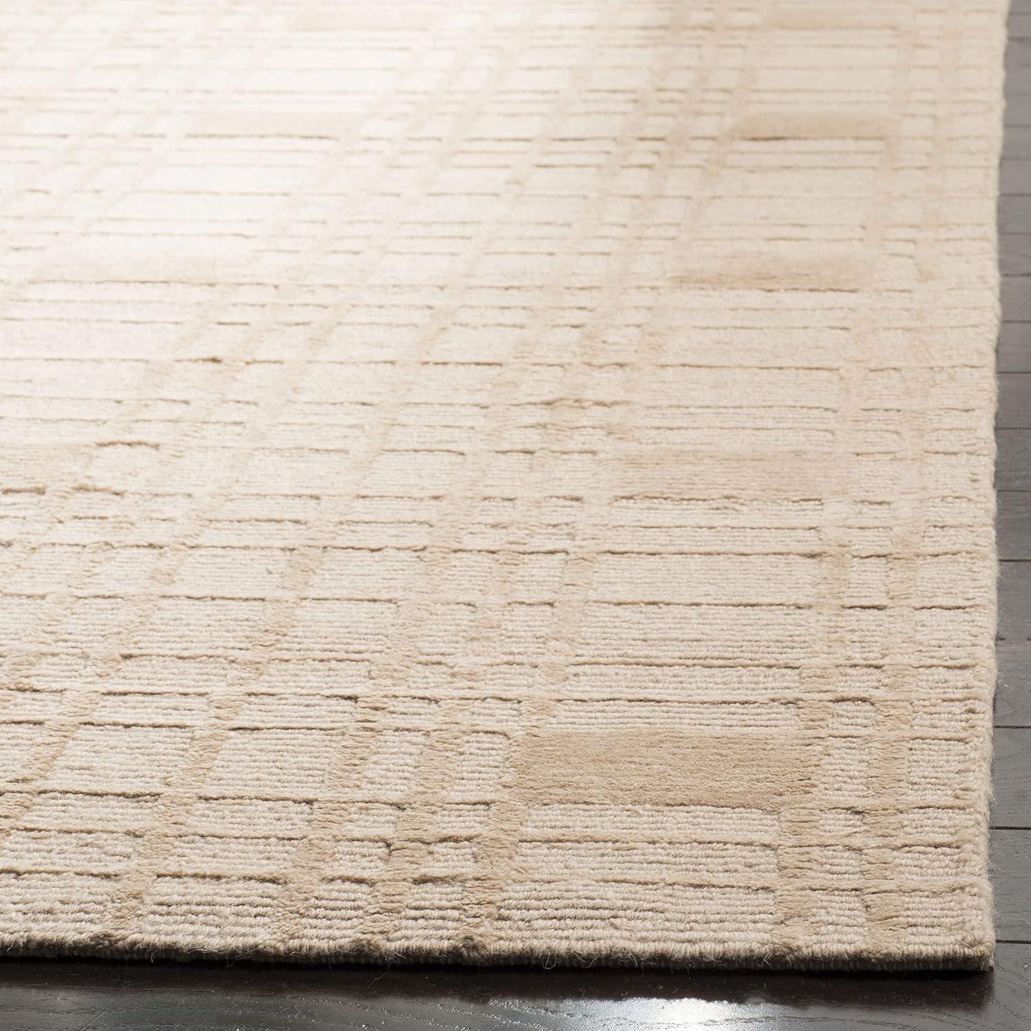 SAFAVIEH Tibetan Abagail Geometric Wool Area Rug, Sand, 3' x 5'
