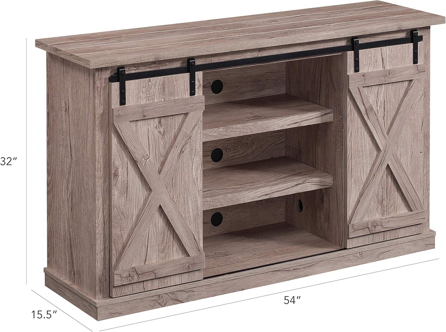 Twin Star Home Terryville Barn Door TV Stand for TVs up to 60", Dark Gray