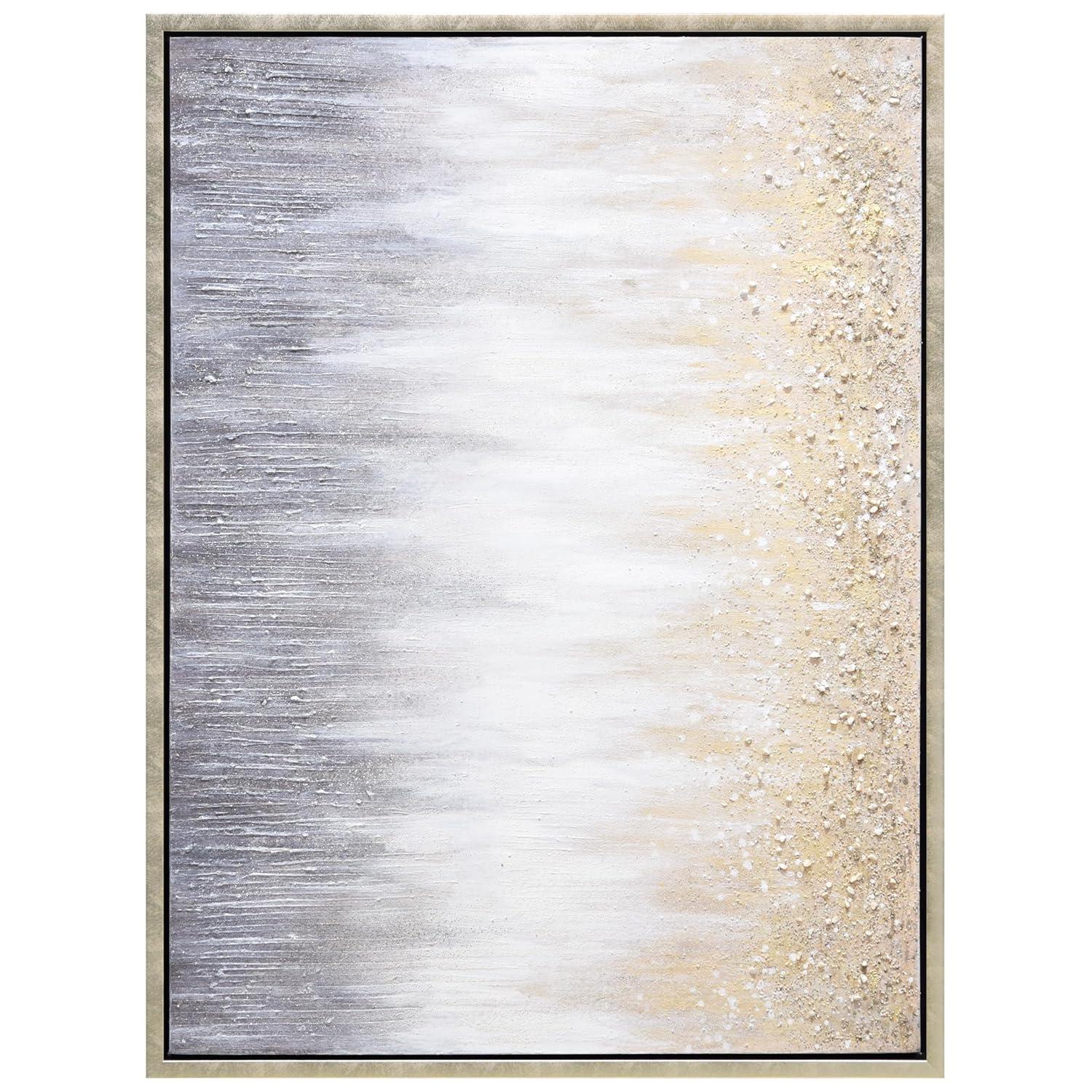 Empire Art Direct Golden Cascade Textured Glitter Hand Painted Framed Canvas Wall Art