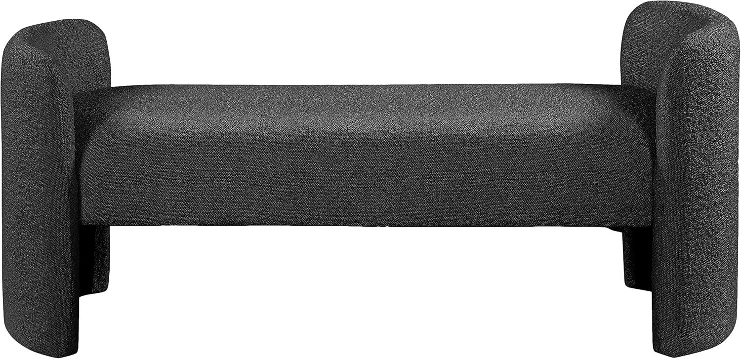 Meridian Furniture Peyton Black Boucle Fabric Bench