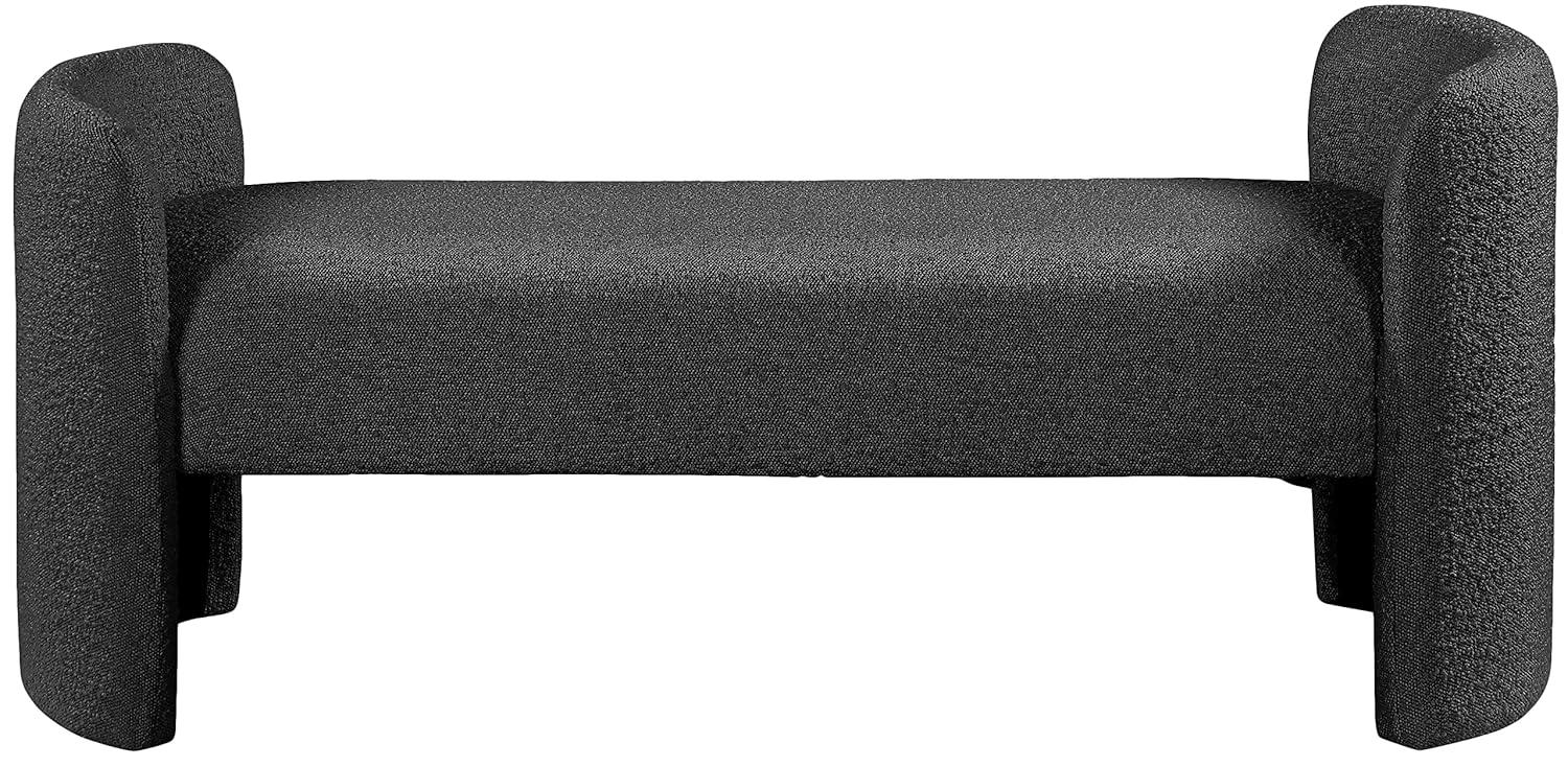 Meridian Furniture Peyton Black Boucle Fabric Bench