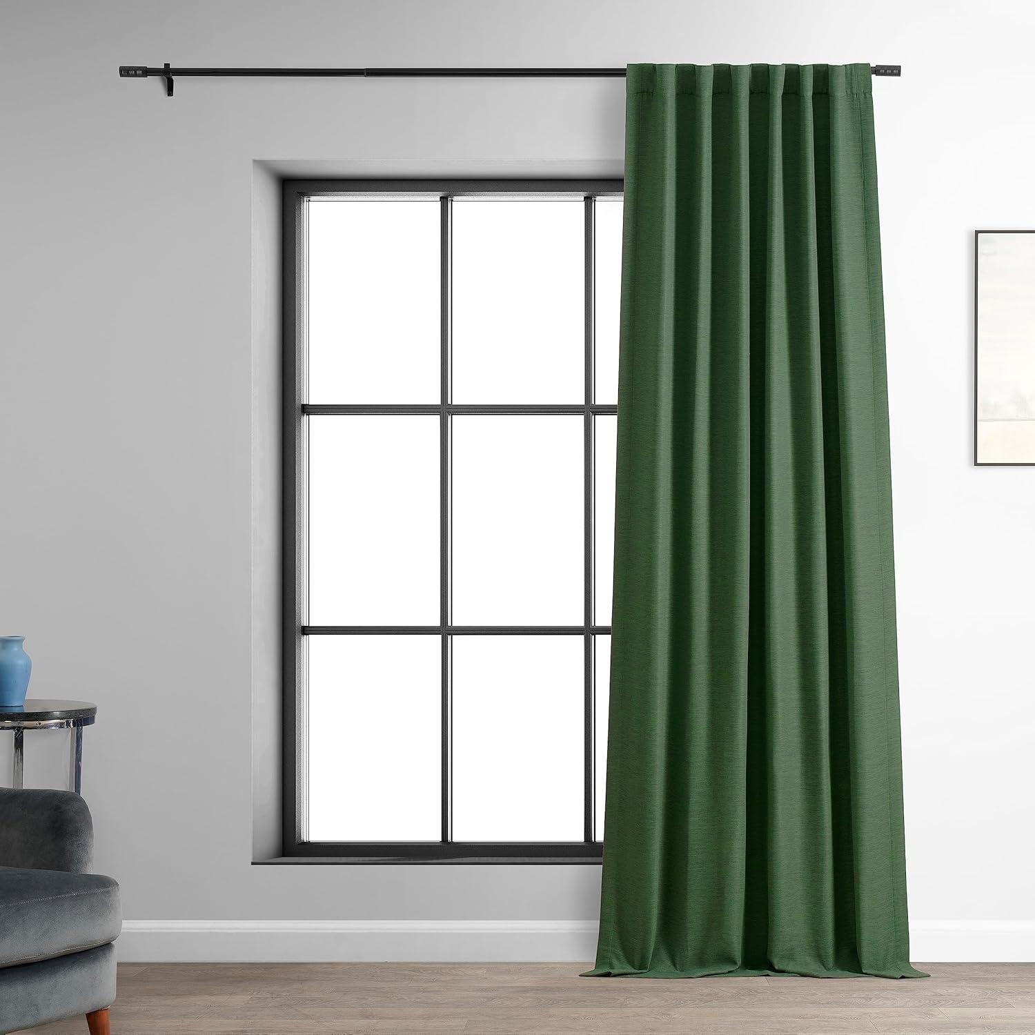 Pine Forest Green Blackout Polyester Drape Panel Curtains