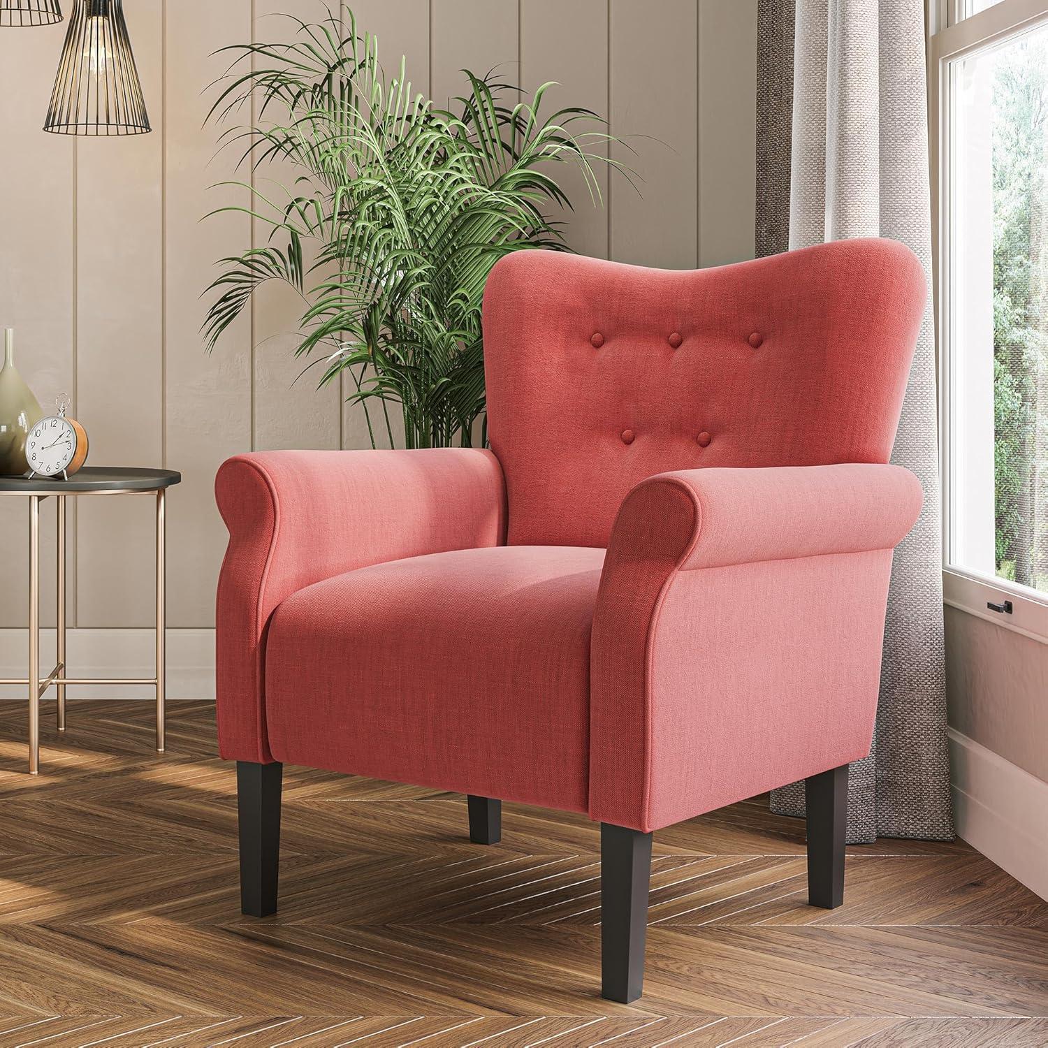 BELLEZE Accent Chair Armchair for Living Room - Allston (Brick)