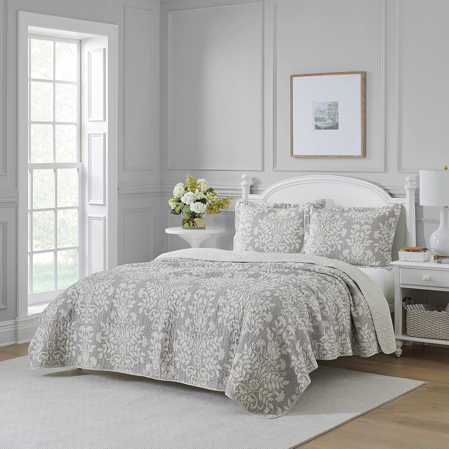 Laura Ashley Rowland Cotton Reversible Quilt Set