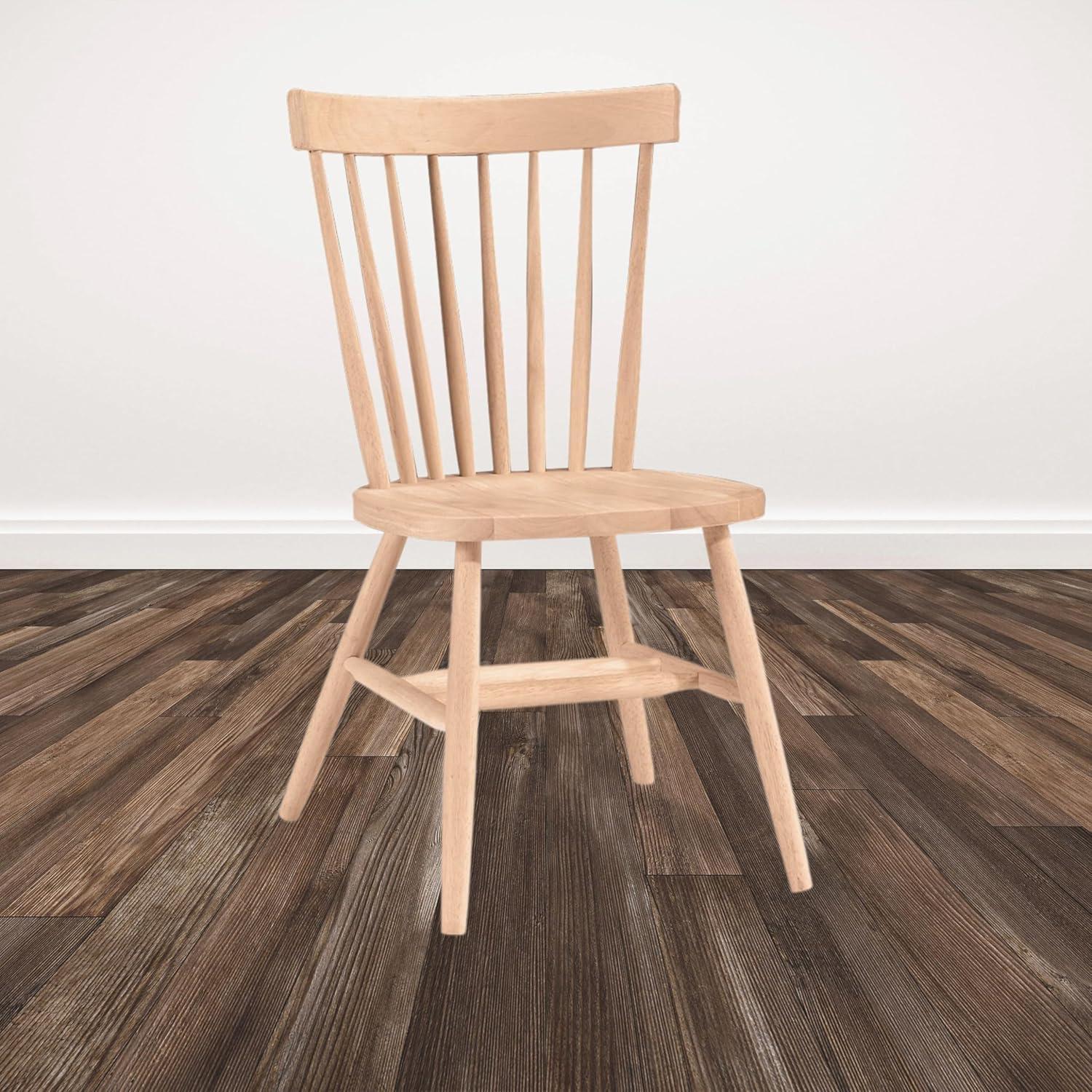 Brown Solid Wood Slat Back Side Chair, 40"