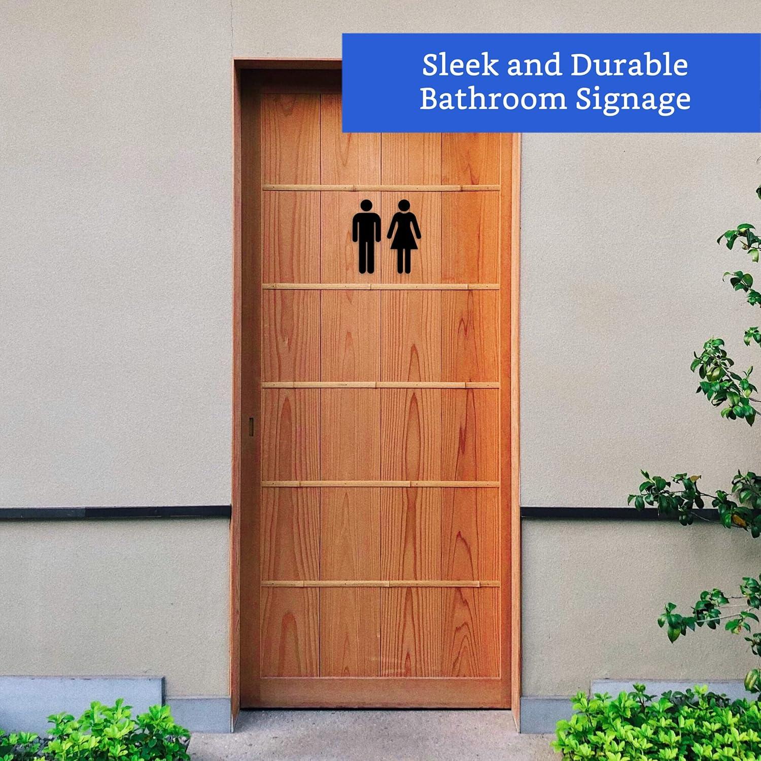 Uxcell Bathroom Sign, Acrylic Restroom Men's and Women's Gender Sign, Black 1 Set