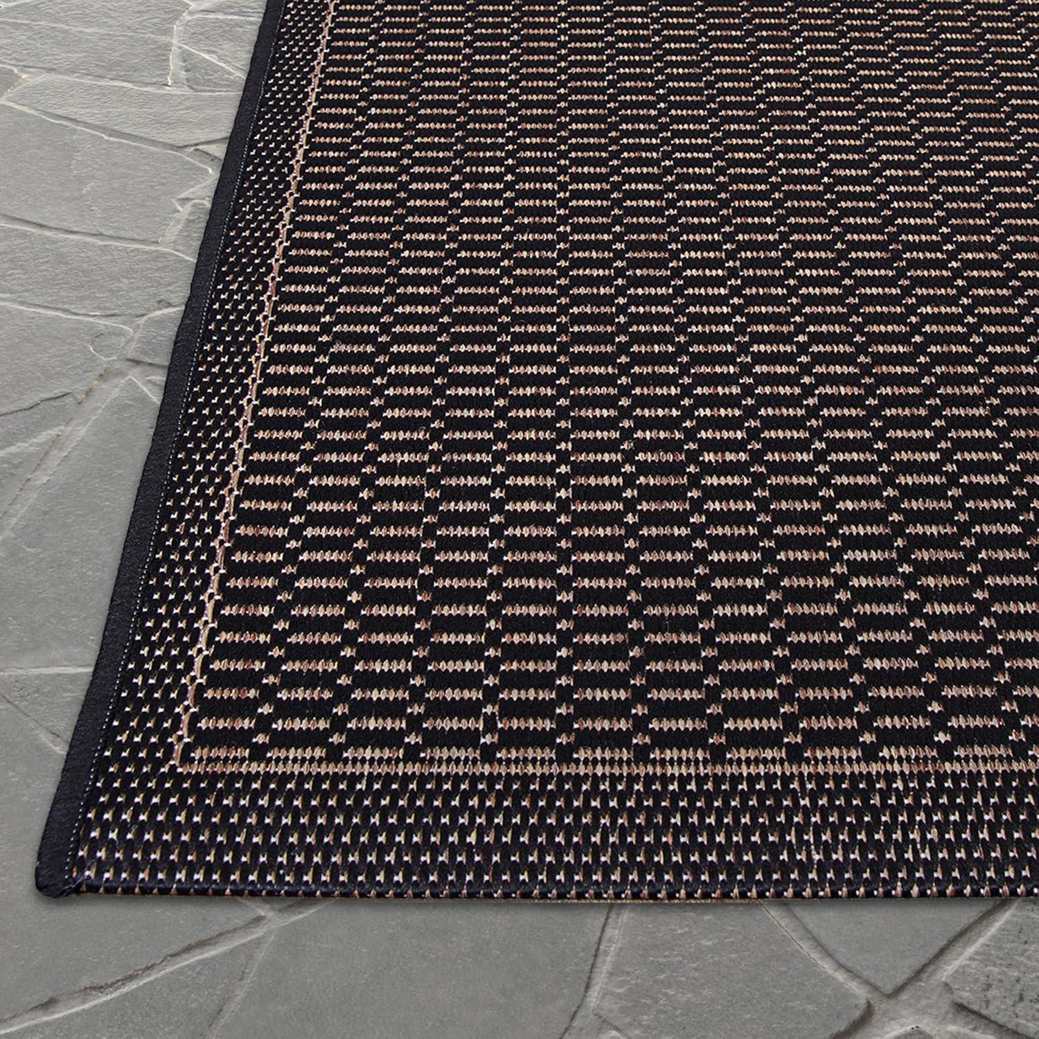 Couristan Recife Saddle Stitch Indoor /Outdoor Area Rug, Champagne- Taupe, 2' x 3'7"