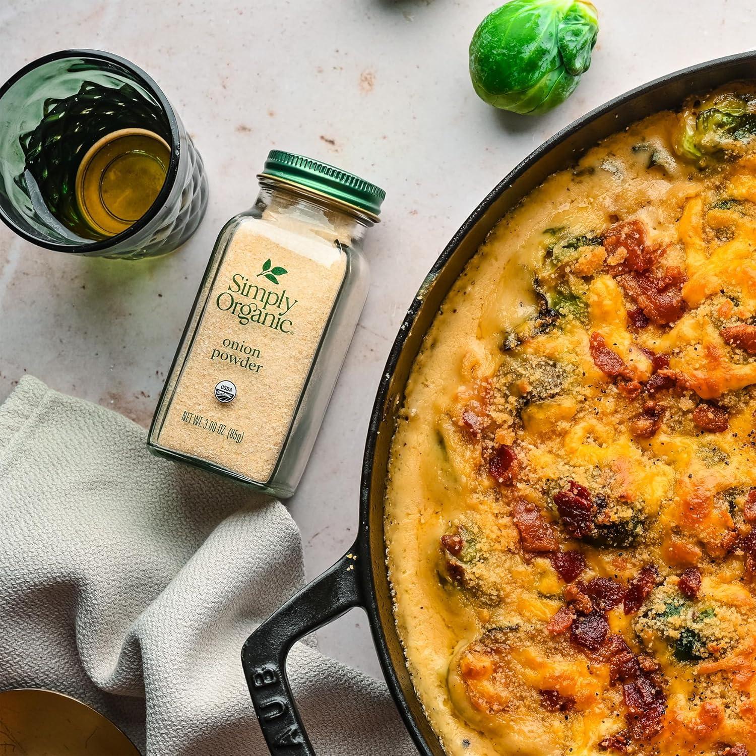 Simply Organic White Onion Powder, 3-Ounce Jar, Organic US Grown Onions, Real Onion Taste Without The Tears, Kosher, Non GMO