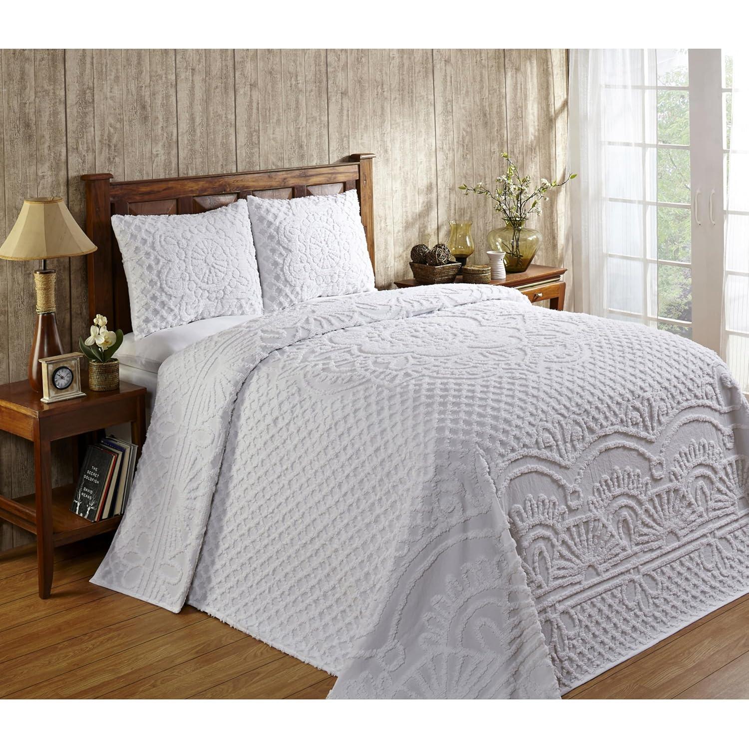 Better Trends Trevor Bedspreads 100% Cotton Chenille - Traditional Medallion Bedding Set, Luxurious All Season Comfort, Machine Washable Trevor Collection Bedspread Set