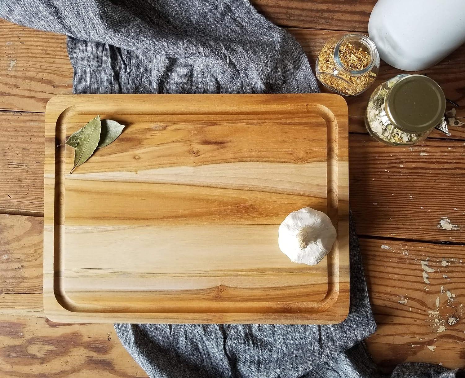 Lipper Teak Edge Grain Cutting Board, Large
