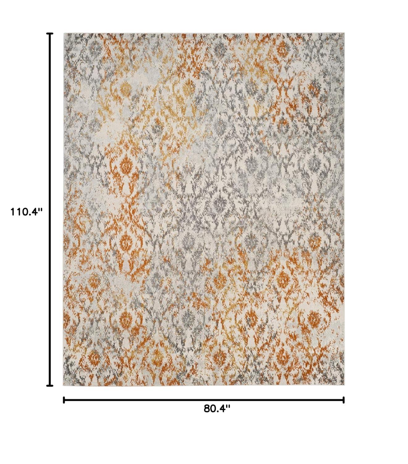Madison MAD608 Power Loomed Indoor Area Rug - Cream/Orange - 6'7"x9'2" - Safavieh.