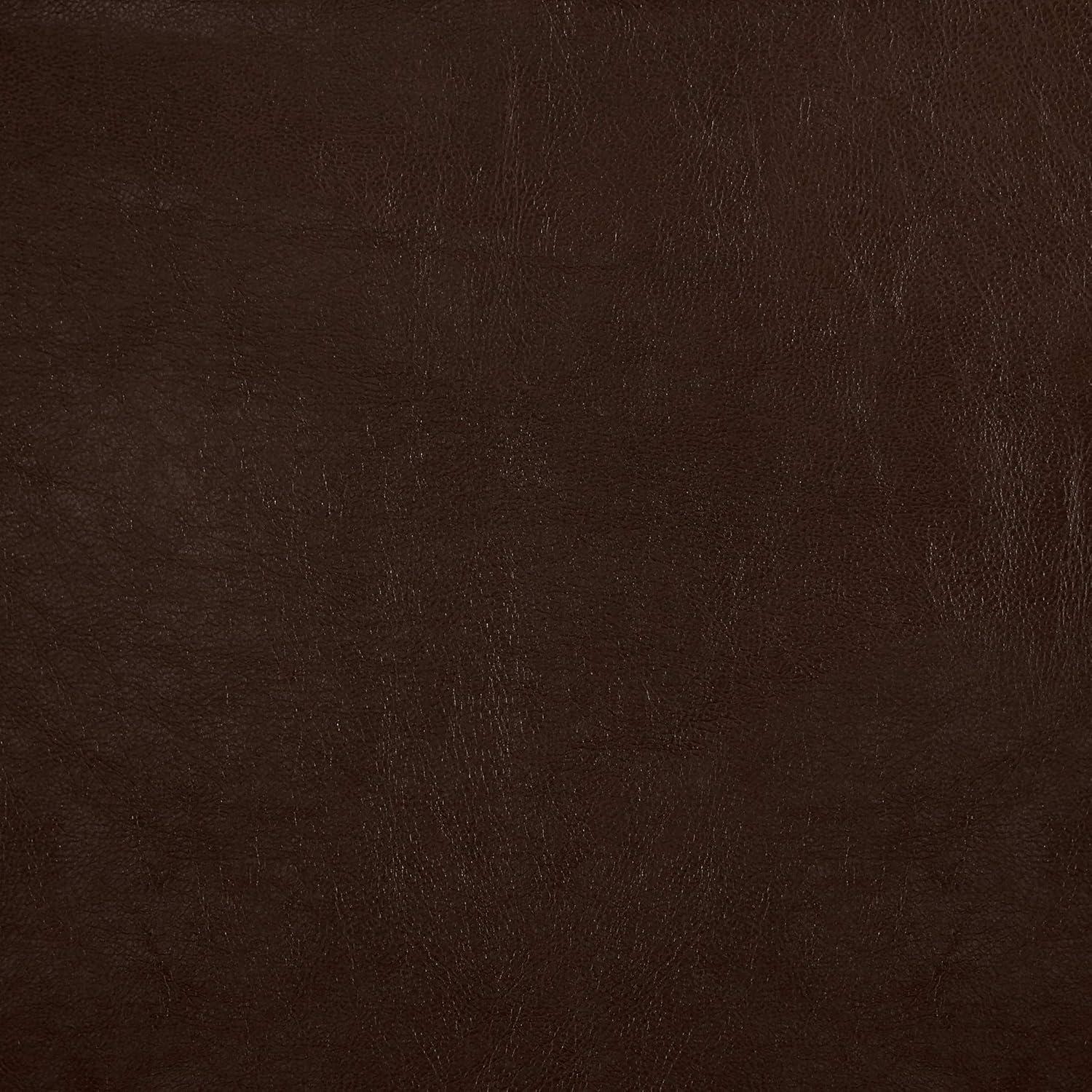 Aiden Chair & Ottoman Cocoa Brown Faux Leather with Medium Espresso Legs