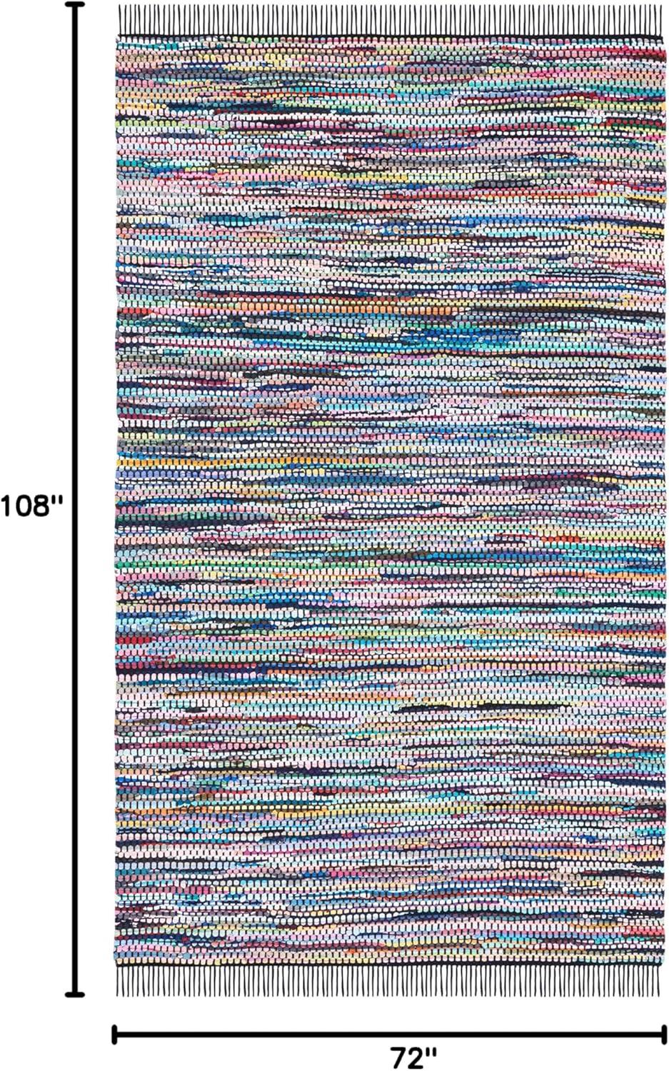 Montauk MTK251 Hand Woven, Flat Weave Indoor Area Rug - Black/Pink - 6'x9' - Safavieh