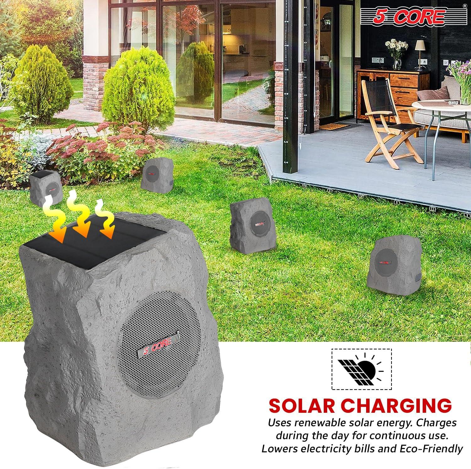 5 Core Outdoor Speakers Bluetooth Waterproof TWS Pool Patio Garden Rock Subwoofer