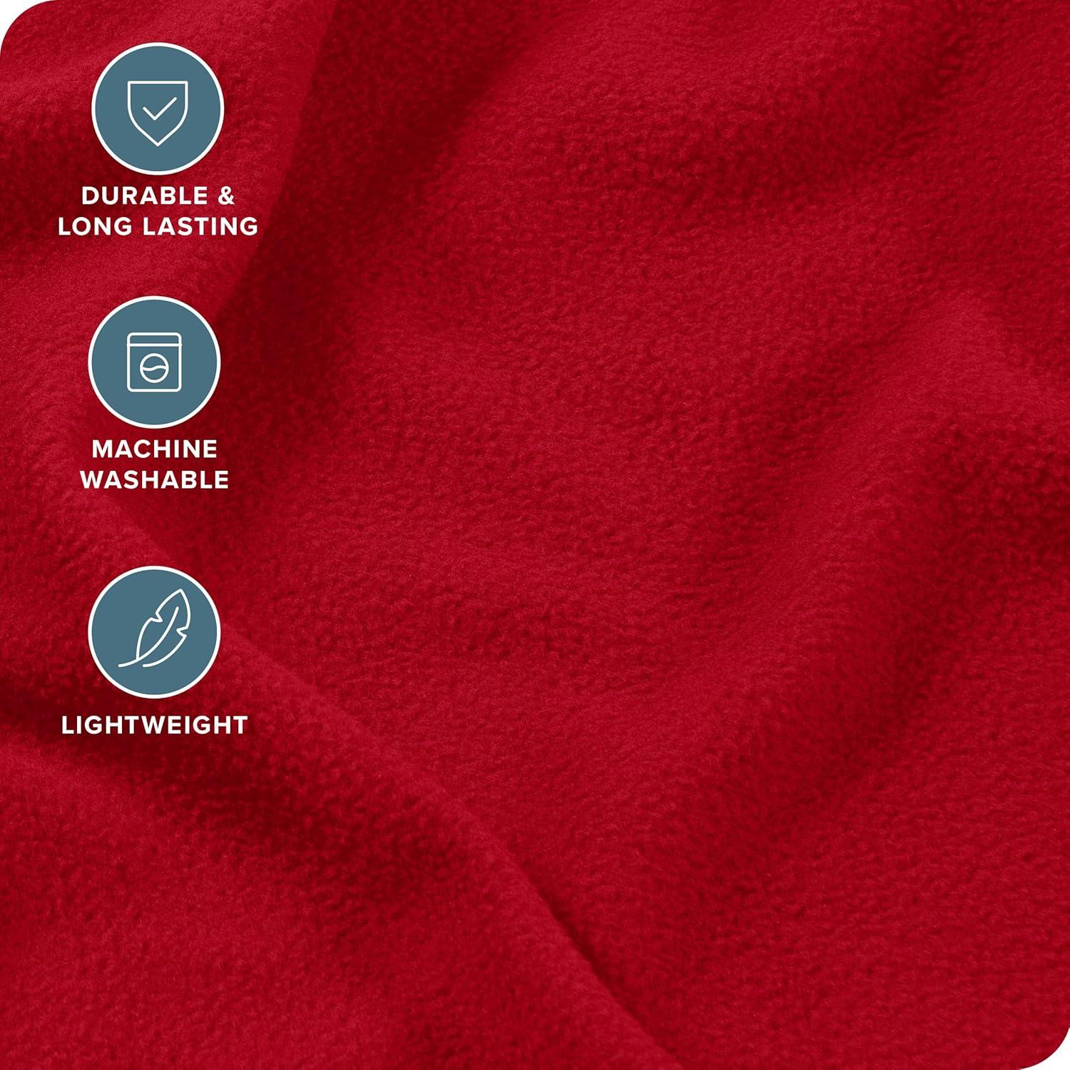 King Red Polar Fleece Sheet Set by Bare Home