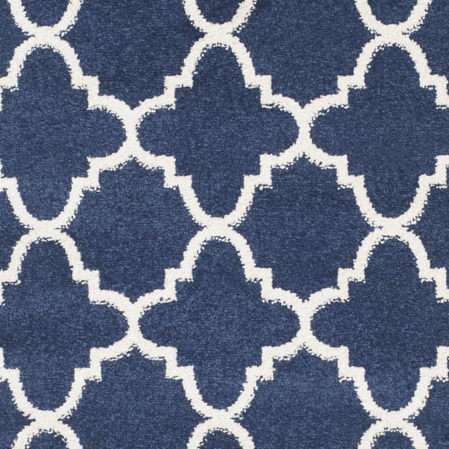 Amherst AMT422 Power Loomed Indoor Runner Rug - Navy/Beige - 2'3"x7' - Safavieh
