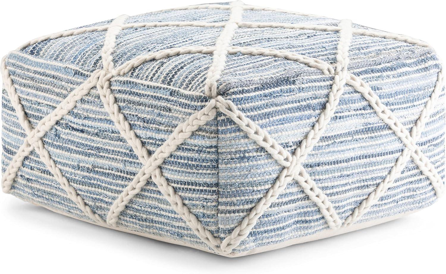 Simpli Home Cowan Upholstered Pouf